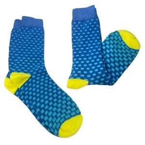 calcetas azul con amarillo