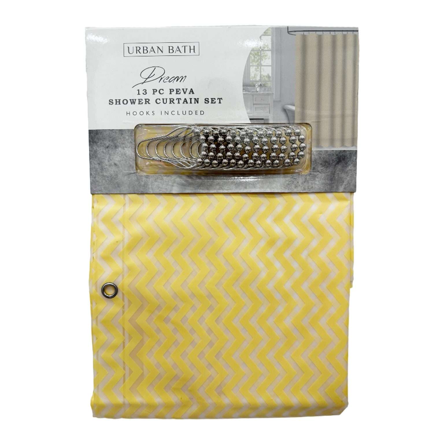 CORTINA PARA BAÑO AMARILLA
